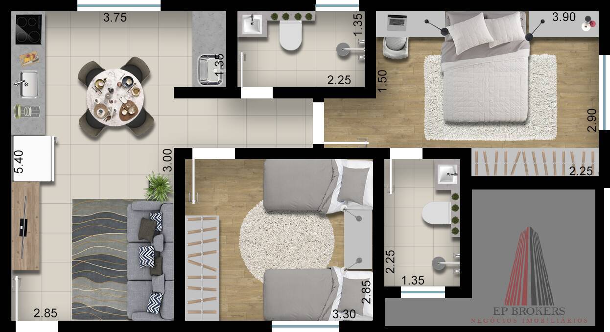 Apartamento, 2 quartos, 54 m² - Foto 6