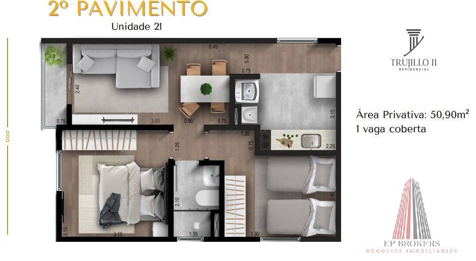 Apartamento, 2 quartos, 52 m² - Foto 9