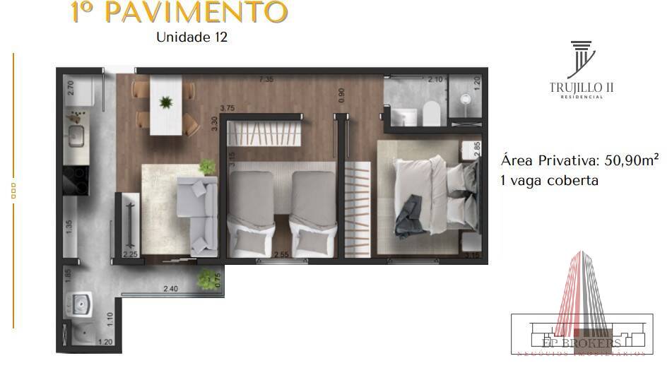 Apartamento, 2 quartos, 52 m² - Foto 11