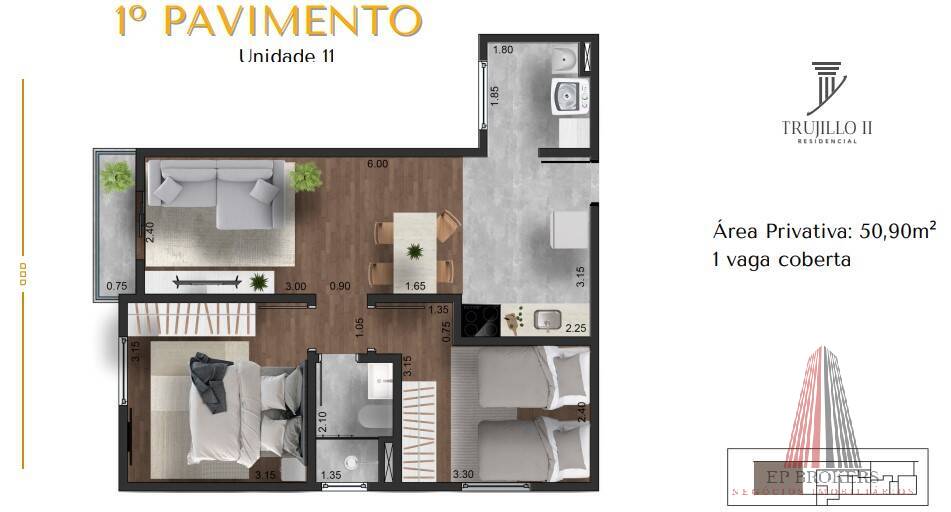 Apartamento, 2 quartos, 52 m² - Foto 12